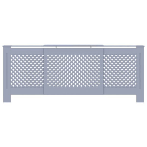 vidaXL Radiatordeksel MDF grå 205 cm