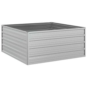 vidaXL H&oslash;ybed 100x100x45 cm galvanisert st&aring;l s&oslash;lv