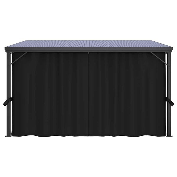 vidaXL Paviljong med gardin 405x294x244 cm antrasitt