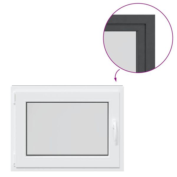 vidaXL Kjellervindu "RISOR" 80x70 cm vipp-og-sving DIN venstre antrasitt