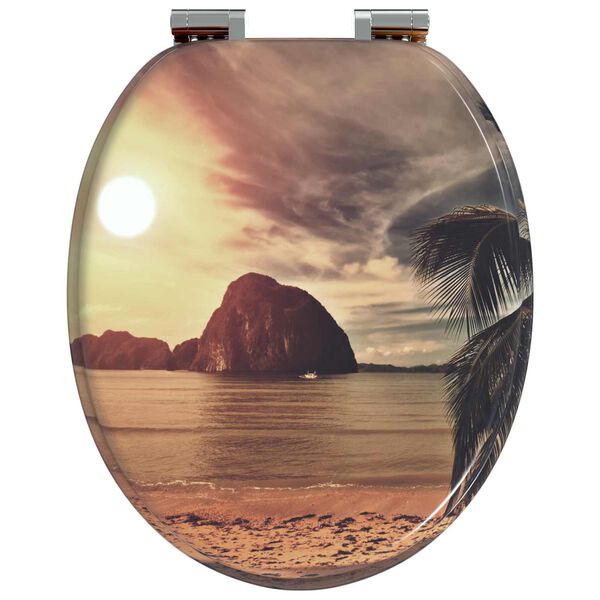 vidaXL Myk-lukking toalettsete Oransje 44 x 38 cm MDF-plater