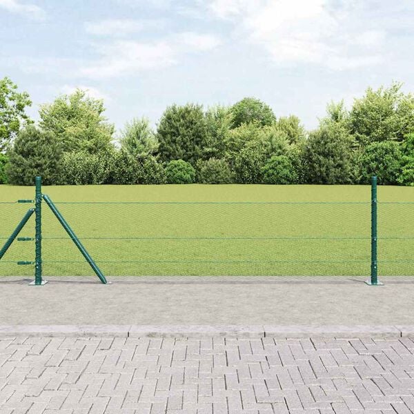 vidaXL Gjerdep&aring;le gr&oslash;nn 25 x 0,5 m (13 mm maske) St&aring;l