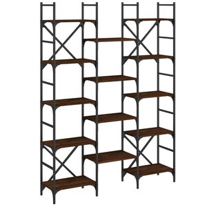 vidaXL Bokhylle brun eik 127,5x28,5x172,5 cm konstruert tre