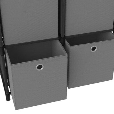 vidaXL Displayhylle med 4 kuber og bokser svart 69x30x72,5 cm stoff