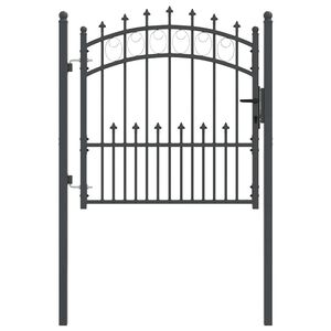 vidaXL Gjerdeport med spisser EMMEN 100 x 100 cm Pulverlakkert st&aring;l