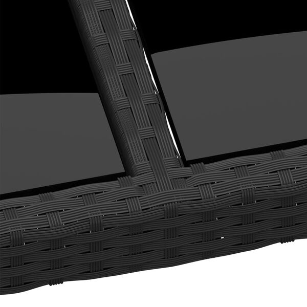 vidaXL Hagebord 190x90x75 cm herdet glass og polyrotting svart