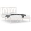 vidaXL Sengeramme hvit heltre furu 140x190 cm
