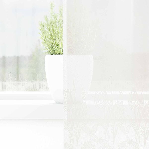 vidaXL Blondegardin med gardiner Blomster Hvit 240 x 200 cm Polyester