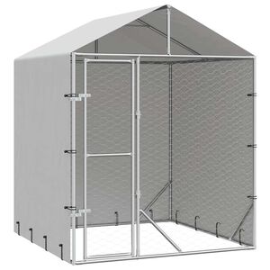 vidaXL Utend&oslash;rs hundekennel s&oslash;lv 2x2x2,5 m galvanisert st&aring;l