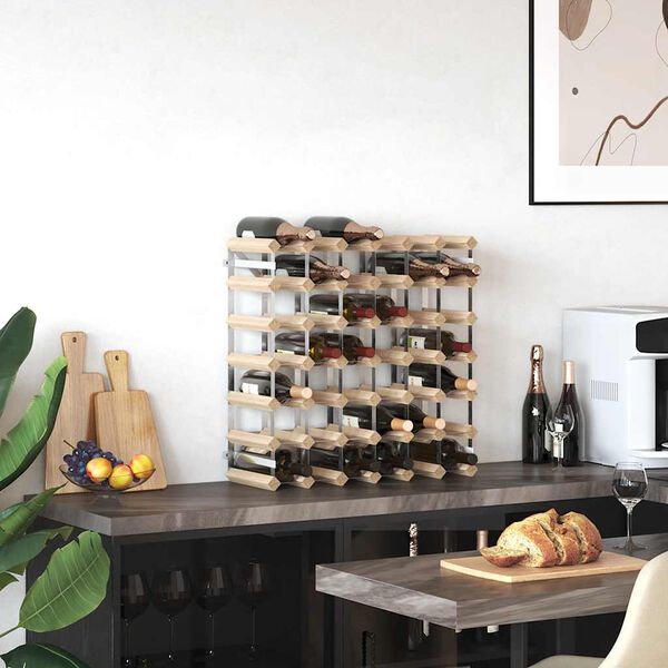 vidaXL Vinstativ for 42 flasker heltre furu