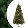 vidaXL Kunstig juletre med julekuler 120 cm 150 LED-lys Varmhvit PVC
