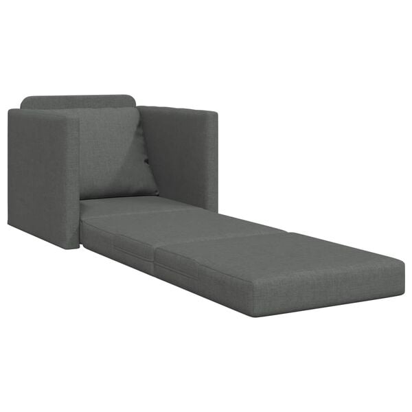 vidaXL Sammenleggbar Sofa seng 61cm M&oslash;rkegr&aring; stoff