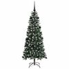 vidaXL Kunstig juletre med 150 LED gr&oslash;nn 150 cm PVC og plast og st&aring;l