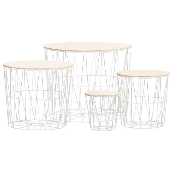 vidaXL Salongbord 4 stk hvit