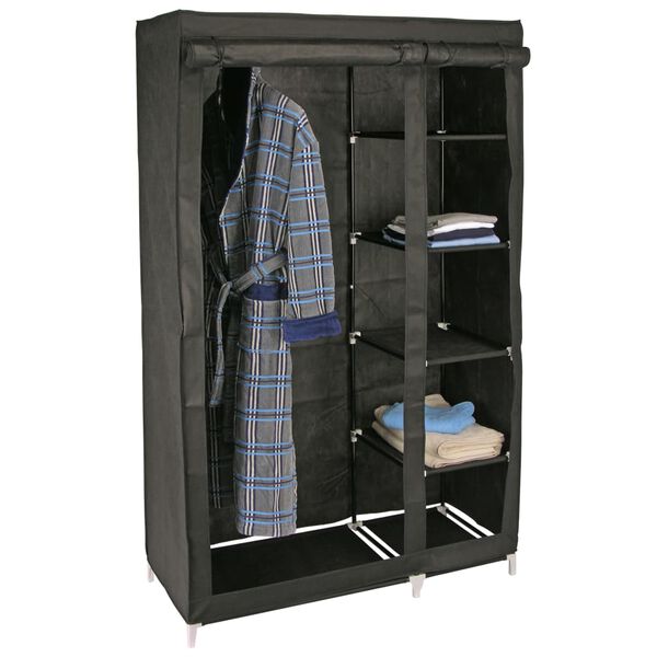 HI Garderobe 110x46x178 cm stoff svart