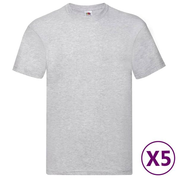 Fruit of the Loom Originale T-skjorter 5 stk grå 3XL bomull