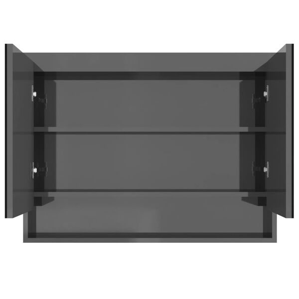 vidaXL Speilskap til bad 80x15x60 cm MDF skinnende gr&aring;