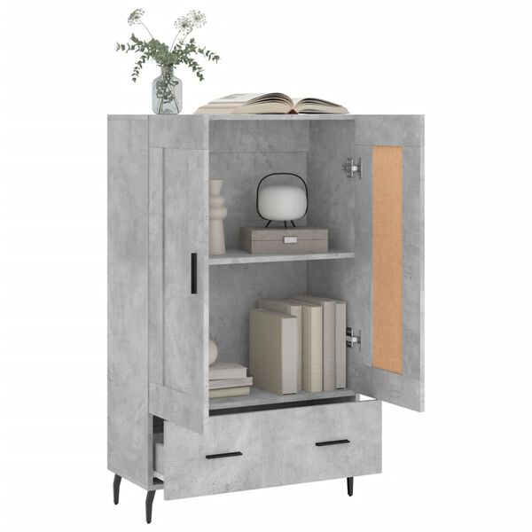 vidaXL Highboard betonggr&aring; 69,5x31x115 cm konstruert tre