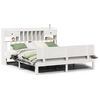 vidaXL Seng med bokhylle uten madrass hvit 180x200 cm heltre furu