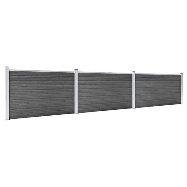 vidaXL Gjerdepanelsett WPC 526x105 cm svart