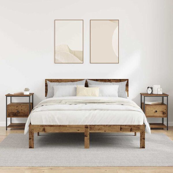 vidaXL Nattbordskap 2 pcs Gammelt tre 40 x 42 x 56 cm Konstruert tre