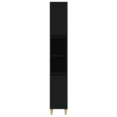 vidaXL Baderomsskap svart 30x30x190 cm konstruert tre