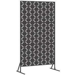 vidaXL Personvernsvegg 100 x 50 x 180 cm St&aring;l Svart