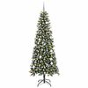 vidaXL Kunstig juletre med 300 LED gr&oslash;nn 210 cm PVC og plast og st&aring;l
