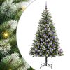 vidaXL Kunstig Hengslet Juletre med Flocket Sn&oslash; 300 LED-lys Varmhvit