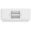 vidaXL TV-benk h&oslash;yglans hvit 102x35x45 cm konstruert tre