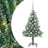 vidaXL Kunstig Julesekk Sn&oslash; Flocket med LED Lys Gr&oslash;nn og hvit 120 cm
