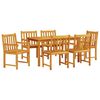 vidaXL Hage Spisegruppe 7 stk. Brun Solid akasietre