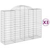 vidaXL Gabionkurver buede 3 stk 200x50x140/160 cm galvanisert jern