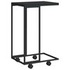 vidaXL Sidebord med hjul svart 40x30x63,5 cm konstruert tre