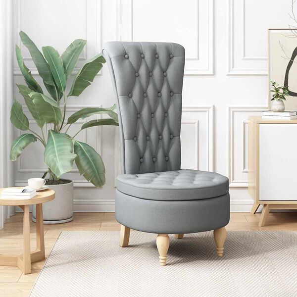 vidaXL Slipper Stol Lysegrå 56,5 x 70 x 110 cm stoff