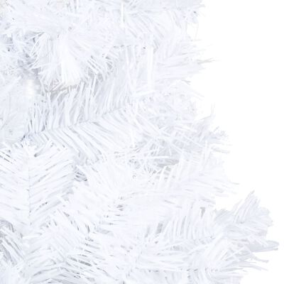 vidaXL Forhåndsbelyst kunstig juletre med tykke grener hvit 240 cm