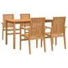 vidaXL Hagespisegruppe 5 deler heltre teak