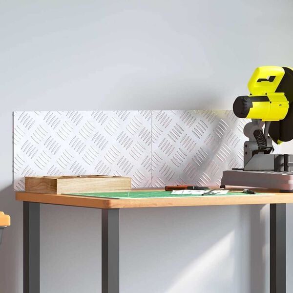 vidaXL Trinn Rektangul&aelig;r 2 pcs s&oslash;lv 50 x 25 cm Aluminium