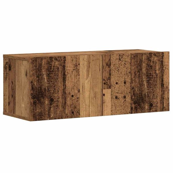 vidaXL Vegghengte TV-benker 3 stk gammelt tre konstruert tre