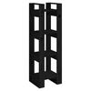 vidaXL Bokhylle/romdeler svart 41x35x125 cm heltre furu