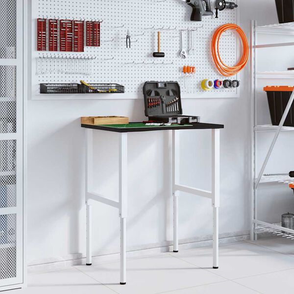 vidaXL Arbeidsbenk m&oslash;rkebrun 80x60x(71,5-98) cm heltre eik