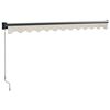 vidaXL Uttrekkbar markise kremhvit 3,5x2,5 m stoff og aluminium