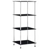vidaXL Hylle 4 etasjer svart 40x40x100 cm herdet glass