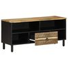 vidaXL TV-benk svart 100x33,5x46 cm grovt heltre mangotre