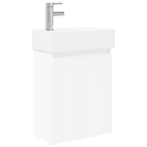 vidaXL Badev&aelig;relses enhet med kran Hvit 45,5 x 22,5 x 84 cm