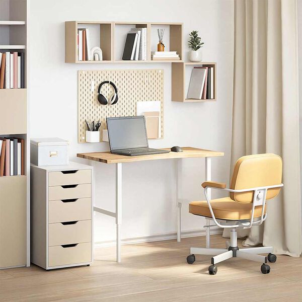 vidaXL Bordplate rektangulær 100x60x2,5 cm ubehandlet heltre eik