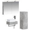 vidaXL Baderomsskapsett 4 pcs Betonggr&aring; 50 x 14,5 x 70 cm