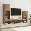 vidaXL TV Vegg Enheter Veggmontert 4 pcs Artisan Eik Konstruert tre