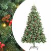 vidaXL Kunstig juletre med LED -stripelys gr&oslash;nn 240 cm PVC og metall