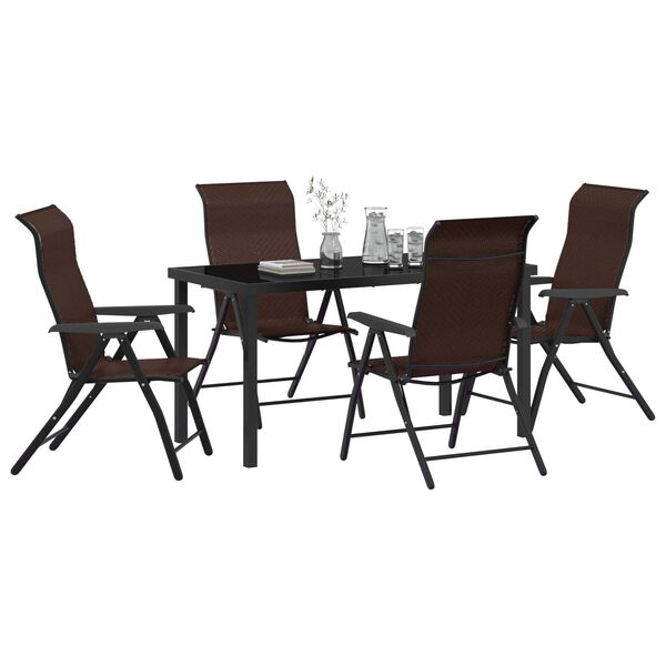 vidaXL Hage Spisegruppe 5 pcs Brun Poly rattan